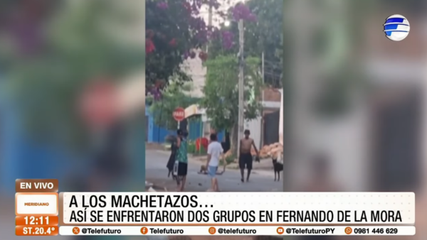 Brutal enfrentamiento a machetazos entre pandillas en plena calle