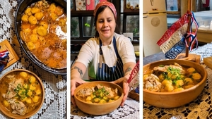 Chef Jessica Cardozo busca el voto del público con su vorivori

 