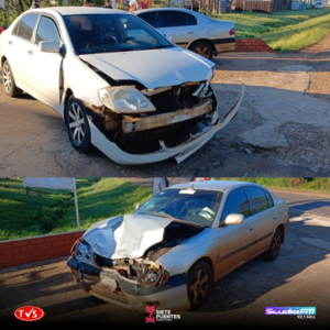 CHOQUE FRONTAL EN LA RUTA 6 DEJA IMPORTANTES DAÑOS MATERIALES - «TVS DIGITAL»