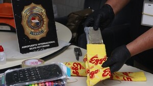 Can antidroga detecta marihuana prémium ocultas en medias coloridas en Silvio Petirrossi