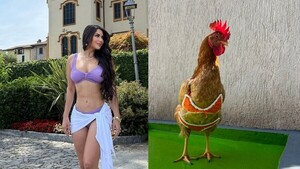 Laurys Dyva armó guyryry al ponerle un bikini iconic a su gallina Hortensia para piletear
