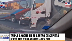 Triple choque generó caos en el centro de Capiatá