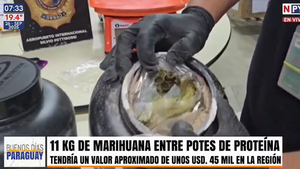 Descubren más de 11 kilos de marihuana oculta en potes de proteína proveniente de Miami