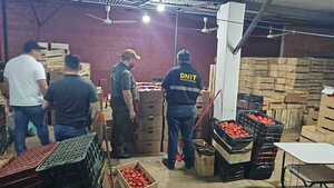 Decomisan de una vivienda en Ñemby 640 cajas de tomates