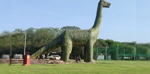 Paraguay estrena la escultura de dinosaurio más grande del país en Pirayú