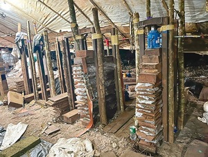 Campamento narco destruido en San Pedro