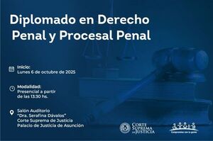 Invitan a participar del Diplomado en Derecho Penal y Procesal Penal