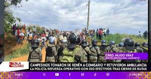 La Nación / Fuerte dispositivo policial se instala en Canindeyú por violento cierre de ruta