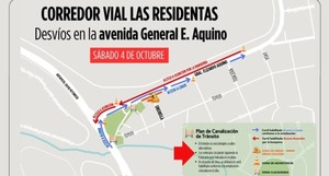 Desde este sábado se aplicarán desvíos en la avenida General E. Aquino