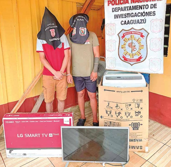 Policía recupera electrodomésticos robados en Caaguazú