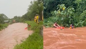 Bombero se lanzó al raudal y salvó a una mujer en Capiatá