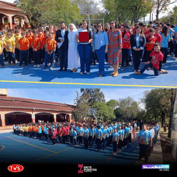 INAUGURAN CANCHA DEPORTIVA EN LA ESCUELA BÁSICA N° 7615 ANTONIO PRÓVOLO CON APOYO DE LA FUNDACIÓN CARLOS Y MIRIAM E.H. - «TVS DIGITAL»