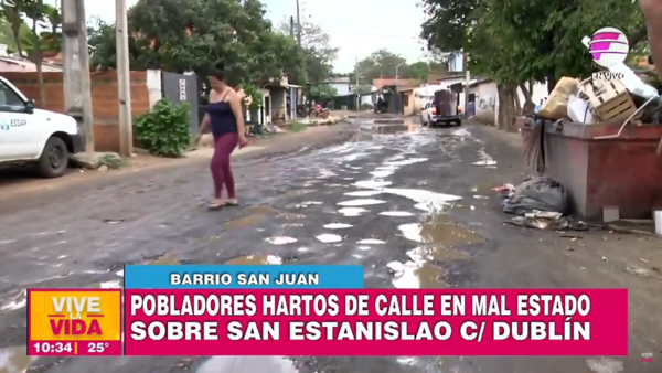 Barrio San Juan de Asunción: Pobladores hartos de calles en mal estado