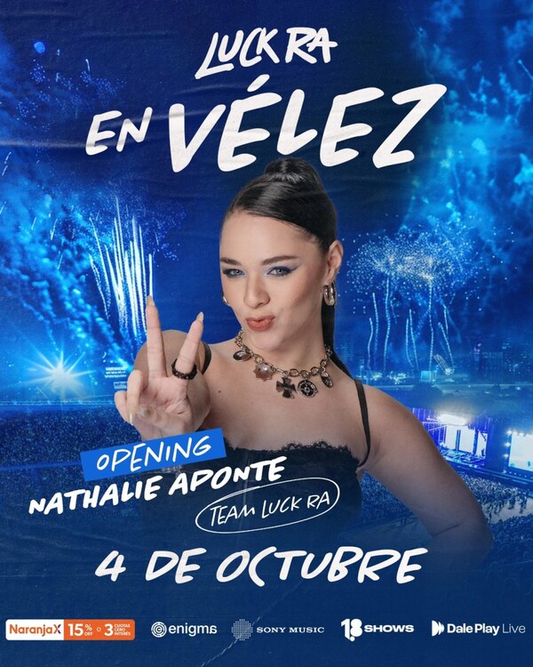 Nath Aponte sigue brillando en Argentina y subirá al escenario con Luck Ra