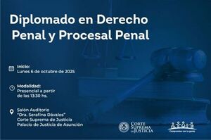 Inscripciones habilitadas para el Diplomado en Derecho Penal y Procesal Penal