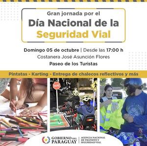 Día Nacional de la Seguridad Vial este domingo en la Costanera