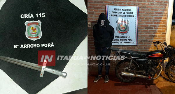 CAPTURAN A SOSPECHOSO TRAS ROBO DE UNA MOTOCICLETA A UN MENOR
