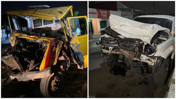 Choque frontal entre camioneta y camión deja dos heridos en Ñemby - Portal Digital Cáritas Universidad Católica