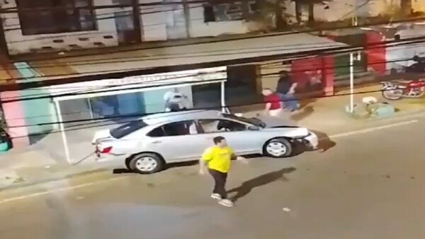 Video: Militar alcoholizado choca contra una estación de servicio en Caacupé