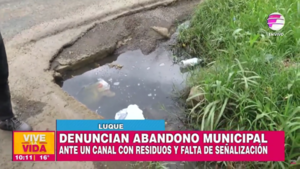 Luque: Pobladores denuncian abandono municipal ante un canal con residuos y falta de señalización