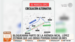 Bloquearán parte de la avenida Mariscal López por un mes