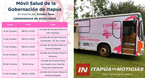 GOBERNACIÓN IMPULSA JORNADAS DE SALUD EN EL MARCO DEL “OCTUBRE ROSA”