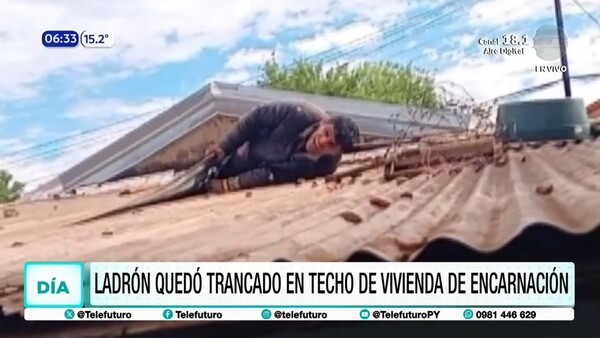 Encarnación: Ladrón quedó atrapado en el techo de una casa al intentar huir