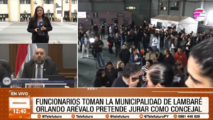Funcionarios toman la Municipalidad de Lambaré
