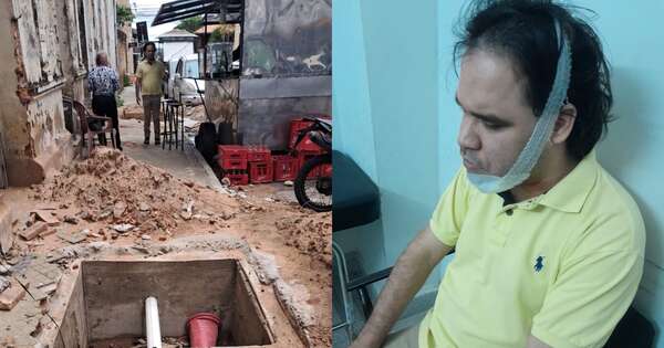 Diario HOY | No vidente cayó a un pozo sin señalización en microcentro de Asunción