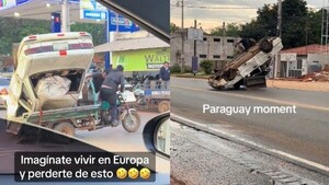 Solo en Paraguay: así llevaron un auto en motocarro