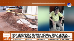 Joven con discapacidad visual cae en pozo sin señalización en Asunción