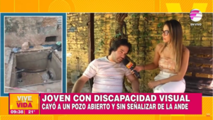Joven con discapacidad visual cayó a un pozo abierto y sin señalizar de la ANDE