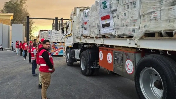 Llega la ayuda humanitaria a Gaza desde Egipto