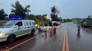 Accidente en Edelira Km. 28 deja dos fallecidos tras choque entre automóvil y motocicleta