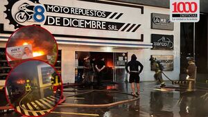 Incendio consume depósito de repuestos en Coronel Oviedo