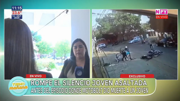 Joven asegura que fue asaltada antes del episodio fatal donde acuchillaron a Bruno Acosta en Luque