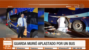 Guarda de bus murió aplastado