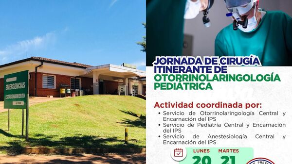 IPS realizará jornada de cirugía itinerante de otorrinolaringología pediátrica en Encarnación