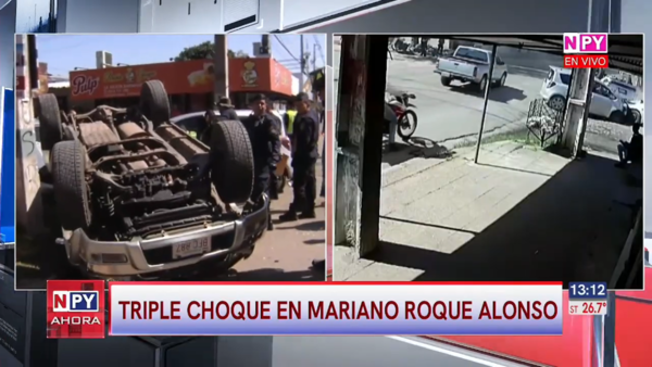 Triple choque en Mariano Roque Alonso deja un herido y conductor detenido