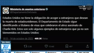 EE. UU. revoca visa a paraguayo por "celebrar" el asesinato de Charlie Kirk