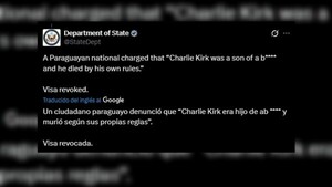 Estados Unidos saca tarjeta roja a paraguayo por burlarse de la muerte de activista aliado a Trump