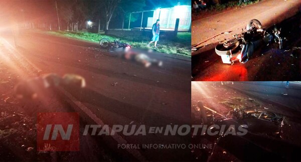 TRÁGICO CHOQUE FRONTAL ENTRE MOTOCICLISTAS DEJA DOS VÍCTIMAS FATALES