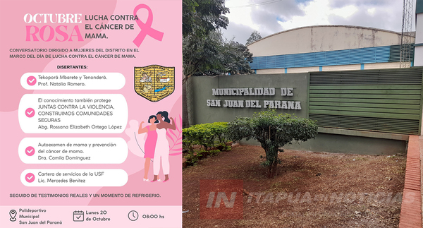 SAN JUAN DEL PARANÁ CONMEMORA EL “OCTUBRE ROSA” CON IMPORTANTE CONVERSATORIO