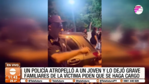 Policía atropelló a un joven y lo dejó grave