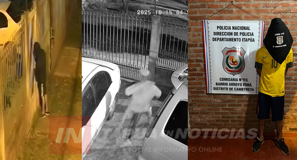 APREHENDEN A SOSPECHOSO DE HURTO EN UNA VIVIENDA DE CAMBYRETÁ