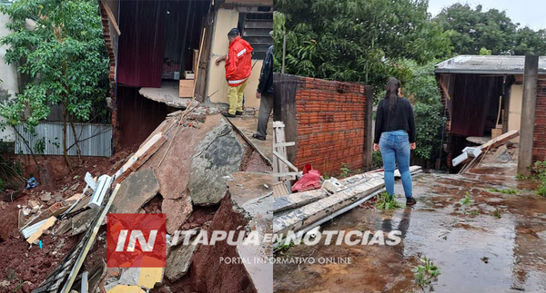 DERRUMBE PARCIAL DE VIVIENDA GENERA ALARMA EN EL CENTRO DE ENCARNACIÓN