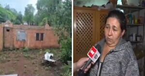 Viviendas afectadas a causa de la tormenta en Minga Guazú - SNT