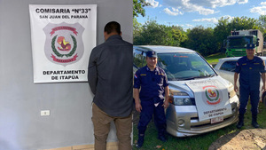 San Juan del Paraná: Aprehenden a hombre y recuperan vehículo denunciado como hurtado