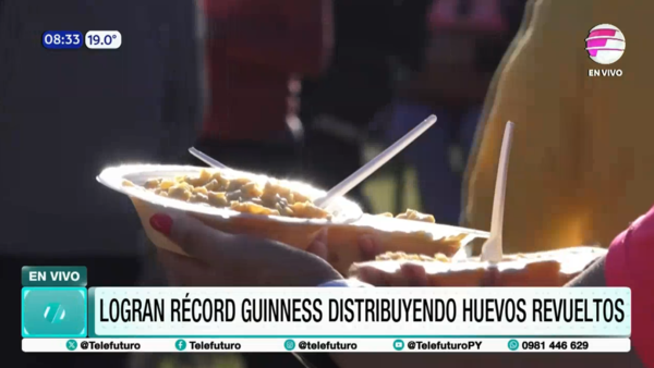 Paraguay logra Récord Guinness distribuyendo huevos revueltos