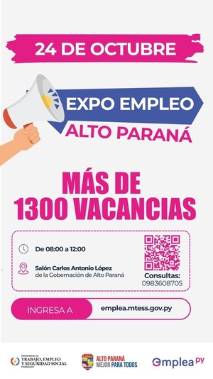 Más de 1.300 oportunidades laborales en la Expo Empleo Alto Paraná - ADN Digital